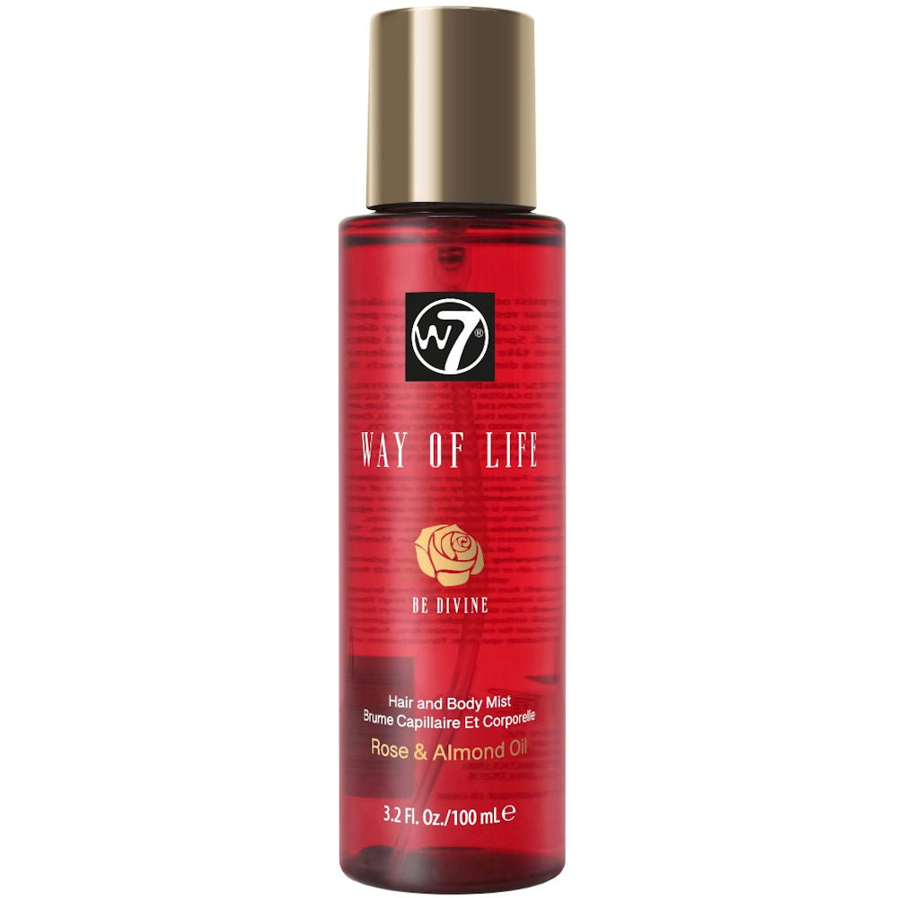 W7 Cosmetics Way Of Life Hair & Body Mist Rose & Almond Oil