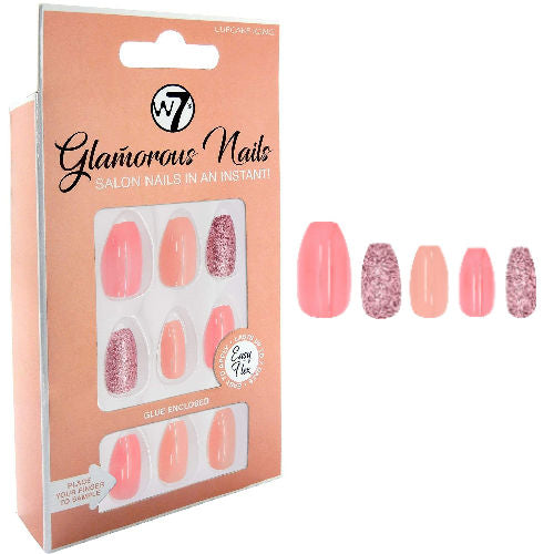 W7 Cosmetics Pink Cupcake Icing Glamorous False Nails