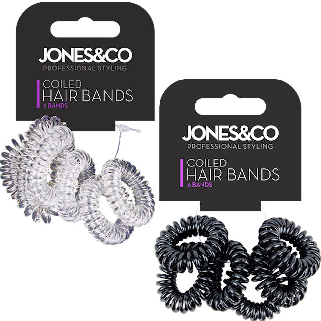 6 Pack No Pull Coiled Hair Bands Bobbles Assorted