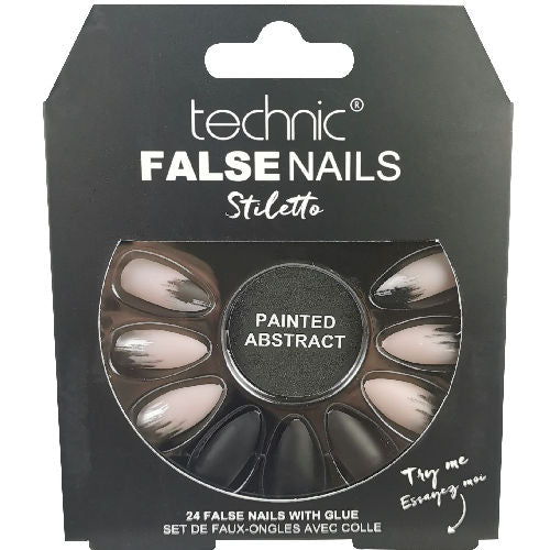 Technic Cosmetics Stiletto Painted Abstract False Nails