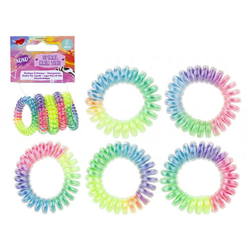 Spiral Kids No Pull Rainbow Braided Hair Ties 5 Pack