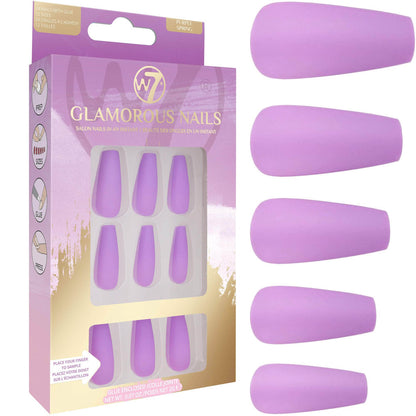 W7 Cosmetics Purple Spring Glamorous Nails False Nails