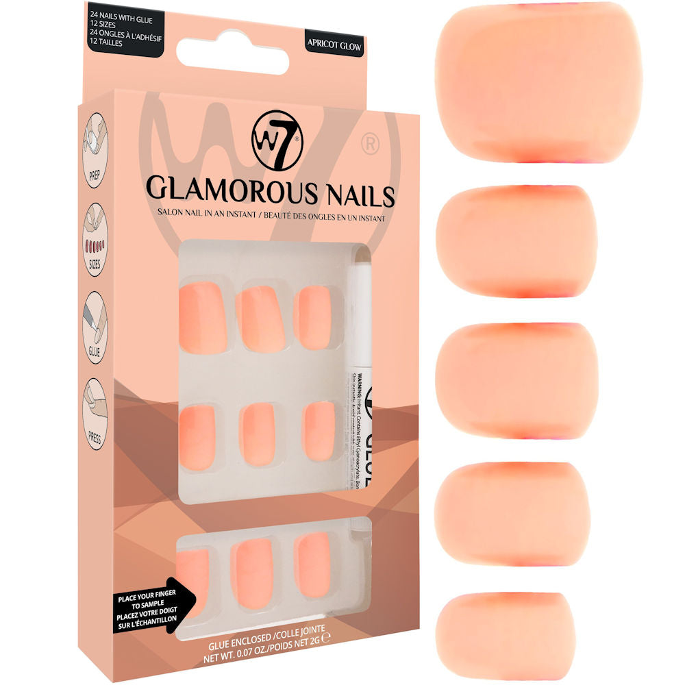 W7 Cosmetics Apricot Glow Peach Glamorous False Nails