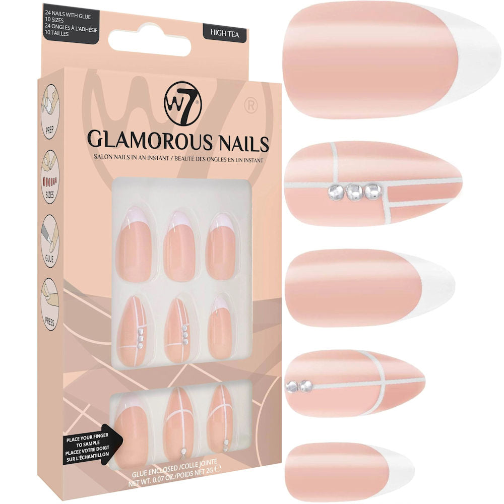 W7 Cosmetics Nude High Tea Glamorous False Nails
