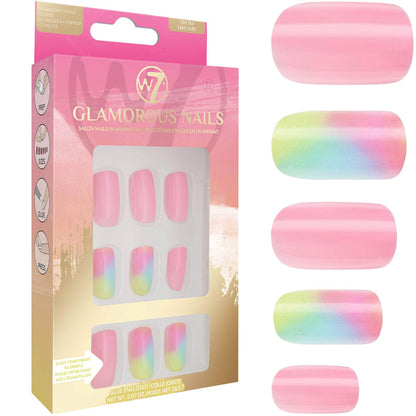 W7 Cosmetics Pink Pastel Oh So Dreamy Glamorous Nails False Nails