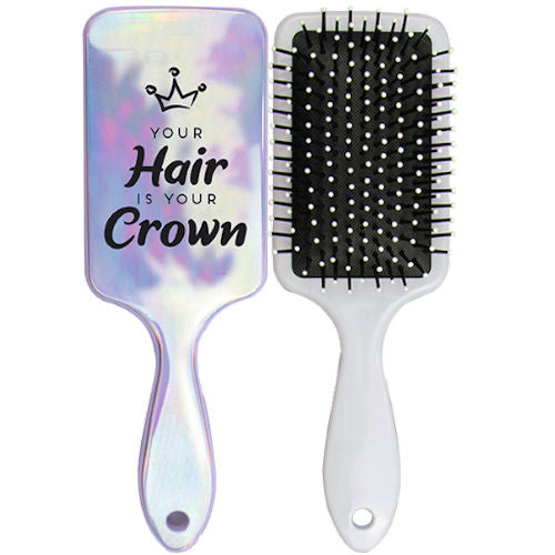 Your Hair Is Your Crown Iridescent Paddle Girls Hair Brush