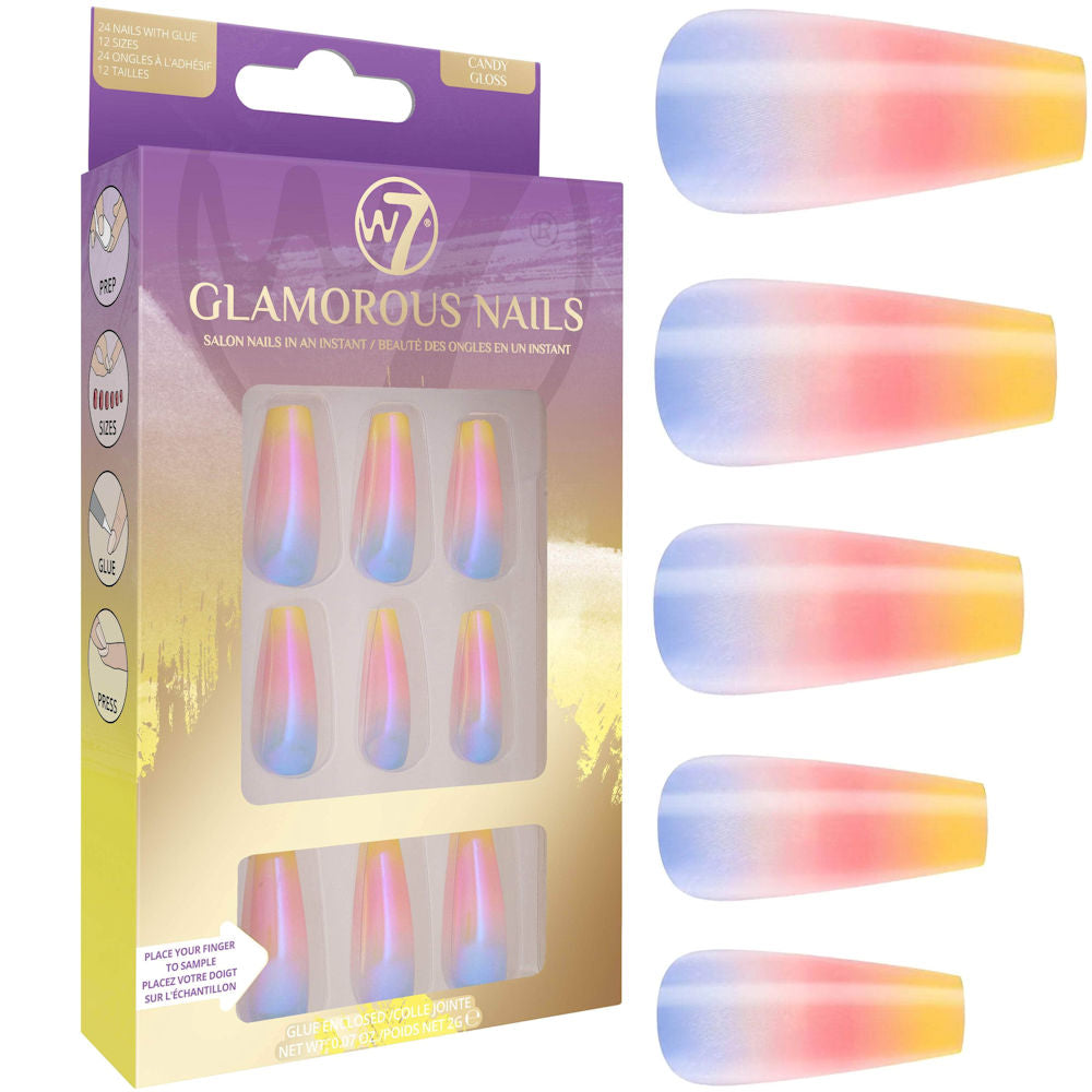 W7 Cosmetics Rainbow Candy Gloss Glamorous False Nails