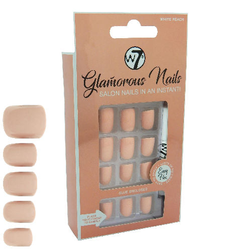 W7 Cosmetics White Peach Glamorous False Nails