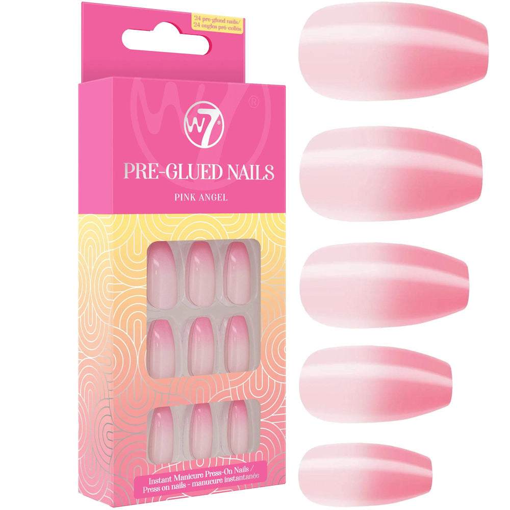 W7 Cosmetics Pink Angel Pre-Glued Press On False Nails