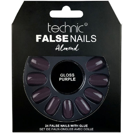 Technic Cosmetics Almond Gloss Purple False Nails