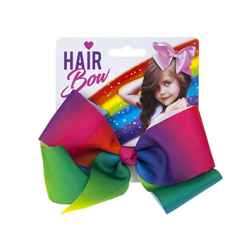 Kids Large Rainbow Fashion Hair Bow