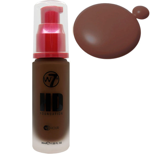 W7 Cosmetics Cocoa Dark Liquid HD Full Coverage Foundation